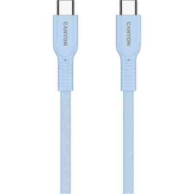 Дата кабель USB-C to USB-C 1.0m OnWire 60CL C-C 60W COLOR Braided 1m Light Blue Canyon (CND-CCAP60AB10LBL) Вінниця