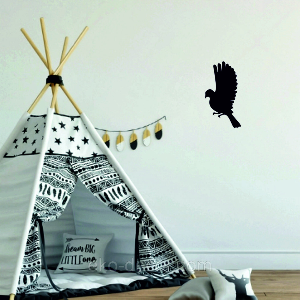 Декоративное настенное Панно «Птичка» Декор на стену(цена за 1шт) 30*16 см, Черный Киев - изображение 8