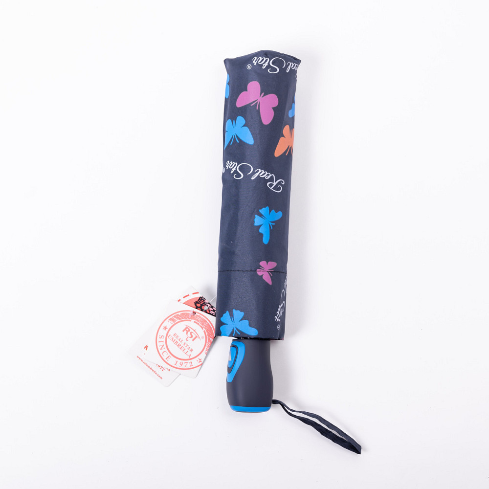 Синій полуавтоматичний зонт з принтом, 97 см Київ - фото 1