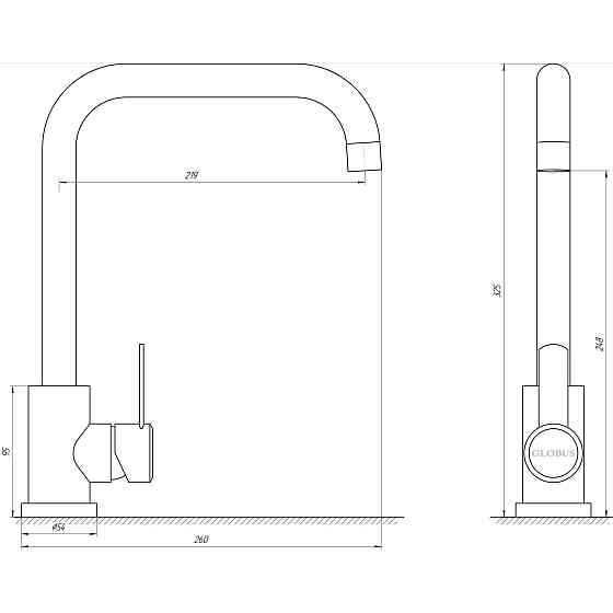 Змішувач для кухні Globus Lux WIEN SUS2-203L Тернопіль