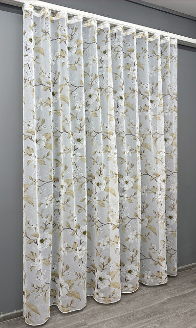 Тюль VR-Textil 1908т Flora Батист Білий з бежевим 300х270 см (40-241) Київ - фото 3
