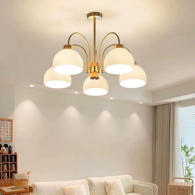 Люстра светодиодная потолочная 5042 (Золотистый) 5 плафонов Винница - изображение 3