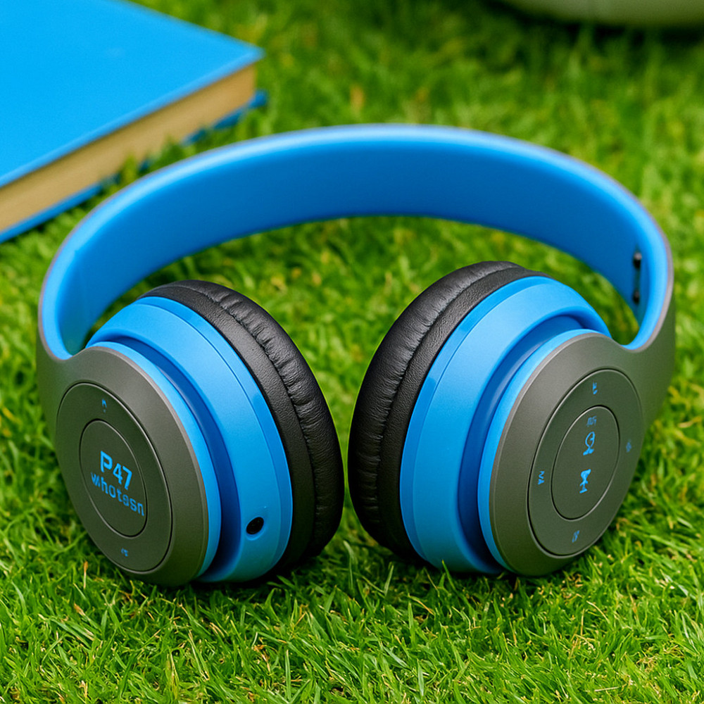 Бездротові Bluetooth-навушники з мікрофоном і Mp3 плеєром, P47, Синій/Стереогарнітура/Накладні навушники блютуз Київ - фото 1