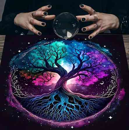 Алтарная скатерть для карт Таро и Рун. Скатерть для гадания 49*49 см. Древо жизни Киев