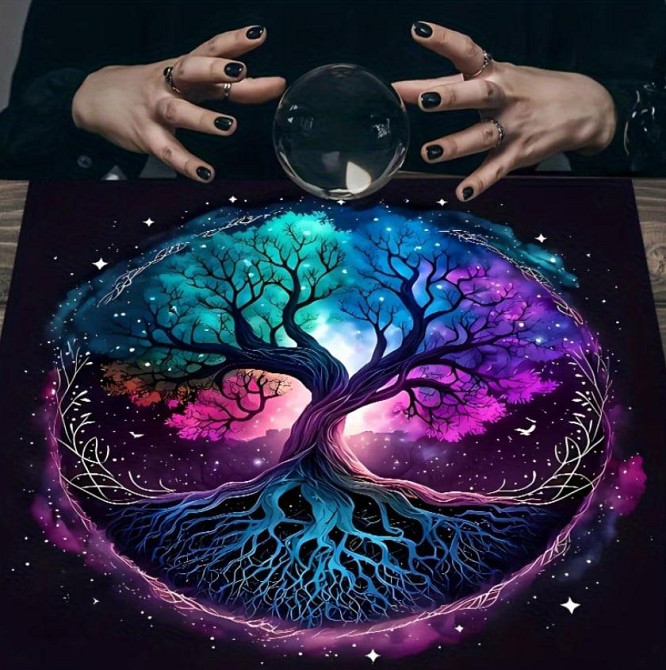 Алтарная скатерть для карт Таро и Рун. Скатерть для гадания 49*49 см. Древо жизни Киев - изображение 3