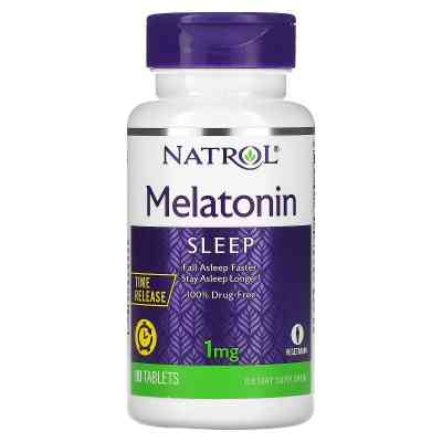 Аминокислота Natrol Мелатонин с замедленным высвобождением, 1 мг, Melatonin, Time R (WHS-30500) Винница