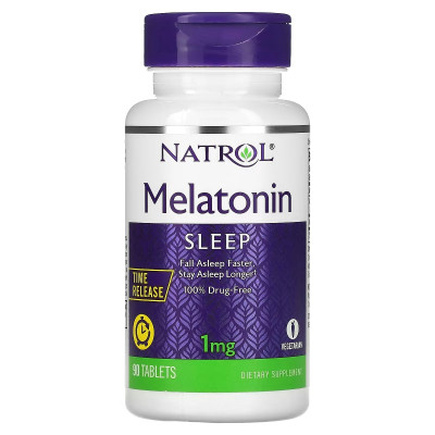 Аминокислота Natrol Мелатонин с замедленным высвобождением, 1 мг, Melatonin, Time R (WHS-30500) Винница - изображение 1