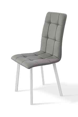 Стілець Трініті, метал білий/шкірзам світло-сірий Київ