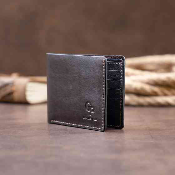 Стильне портмоне в гладкій шкірі GRANDE PELLE 11312 Коричневе Київ