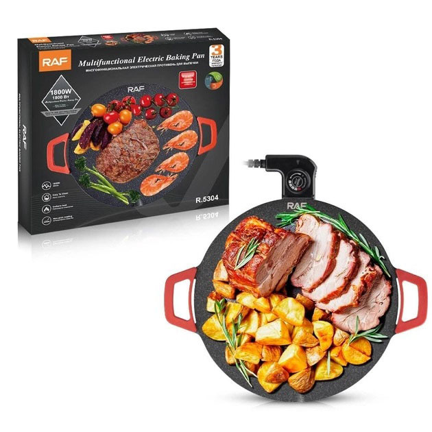 Електричний лист для смаження гриль з антипригарним покриттям RAF R.5304 1800W Варильна поверхня LY-99 Львів - фото 8