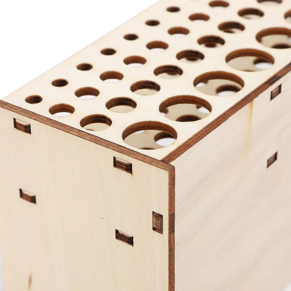 Тримач дерев'яний для пензлів, ручок, олівців. настільний, настінний органайзер для пензлів, 67 отворів Кам'янець-Подільський - фото 10