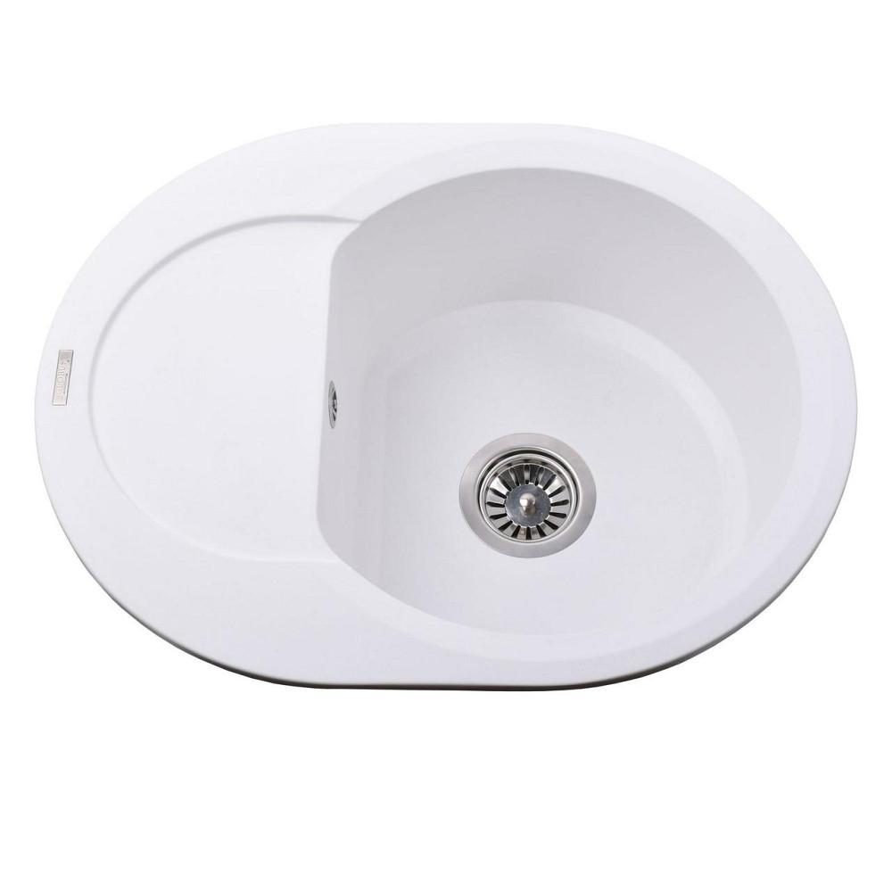 Гранітна мийка Globus Lux MORAINE білий 600х470мм-А0007 (000007555) Київ - фото 1