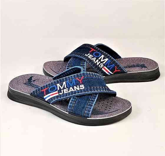 Мужские Шлёпанцы Джинсовые Тапочки Сланцы Tommy Jeans (размеры: 40) Днепр