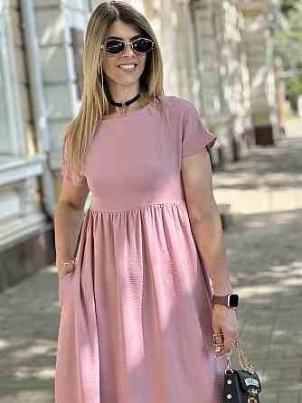 Летнее платье миди свободного кроя 