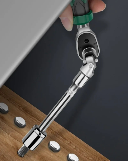 Набір інструментів для ремонту 40 шт: викрутка з перехідниками, тріскачка, набір біт, набір торцевих головок, в протиударному Кам'янець-Подільський - фото 9