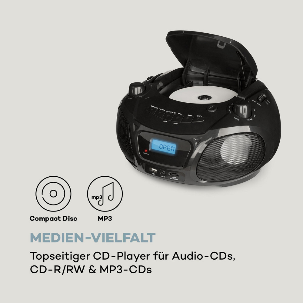 Roadie Sing CD Boombox FM Radio Light Show CD-плеер Микрофон Черный (Германия, читать описание) Ровно - изображение 5