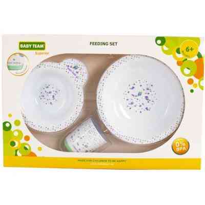 Набор детской посуды Baby Team тарелка мелкая, тарелка глубокая, чашка (6093) Винница