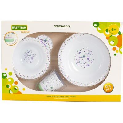 Набор детской посуды Baby Team тарелка мелкая, тарелка глубокая, чашка (6093) Винница - изображение 5