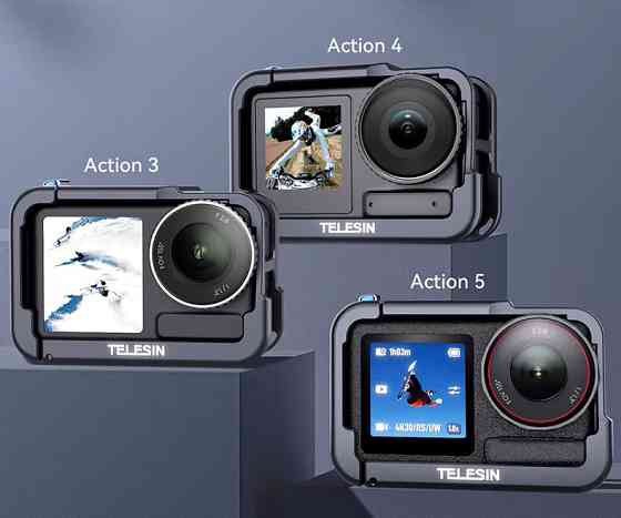 Рамка DJI Action 5/4/3 алюминиевая вертикальная/горизонтальная Telesin S6-FMS-13-TDJ Киев