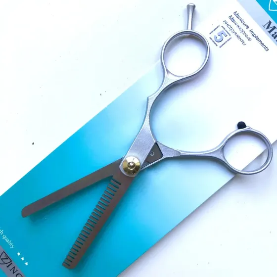 Перукарські ножиці Zinger суцільнометалеві, одностороннє філіровка, розмір леза – 5,6 см. Київ