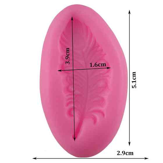 Молд силиконовый Перо 51 на 29 мм розовый Киев
