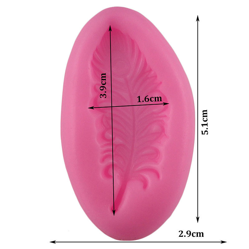 Молд силіконовий Перо 51 на 29 мм рожевий Київ - фото 2