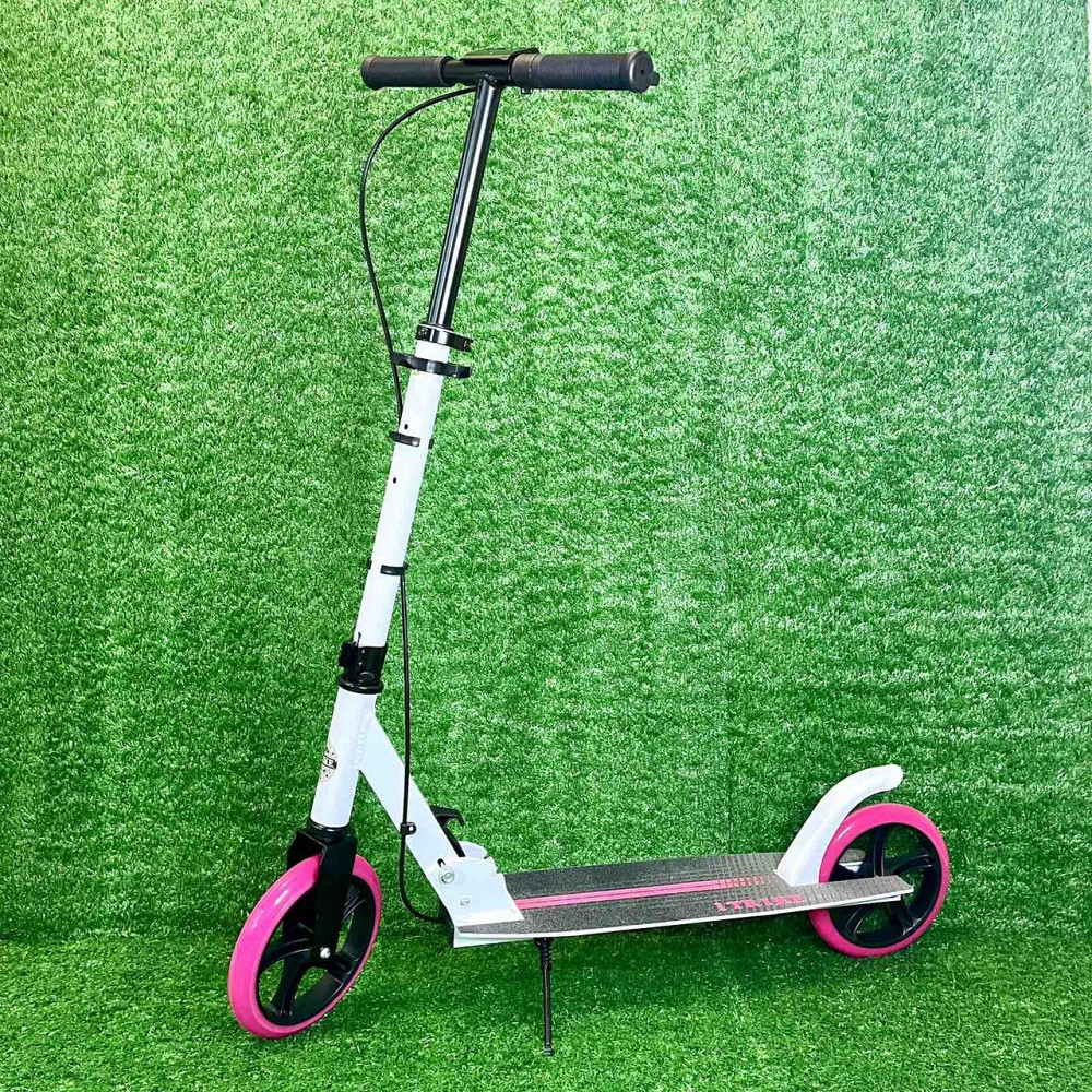 Самокат iTrike двоколісний складаний з ручним гальмом Білий з рожевим (SR 2-049-1-WP) Чернигов - изображение 1