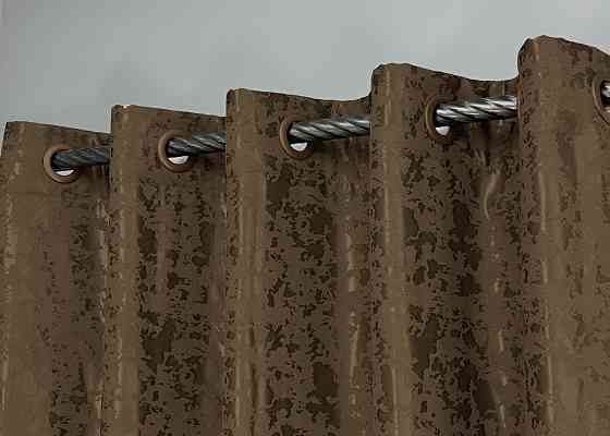 Комплект штор на люверсах VR-Textil Льон мармур Pavliani ХО № 1261ш Коричневий 150х250 см 2 шт (37-0314) Київ