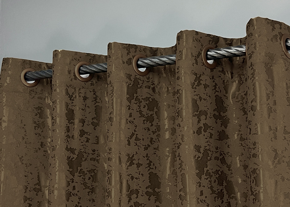 Комплект штор на люверсах VR-Textil Льон мармур Pavliani ХО № 1261ш Коричневий 150х250 см 2 шт (37-0314) Київ - фото 6