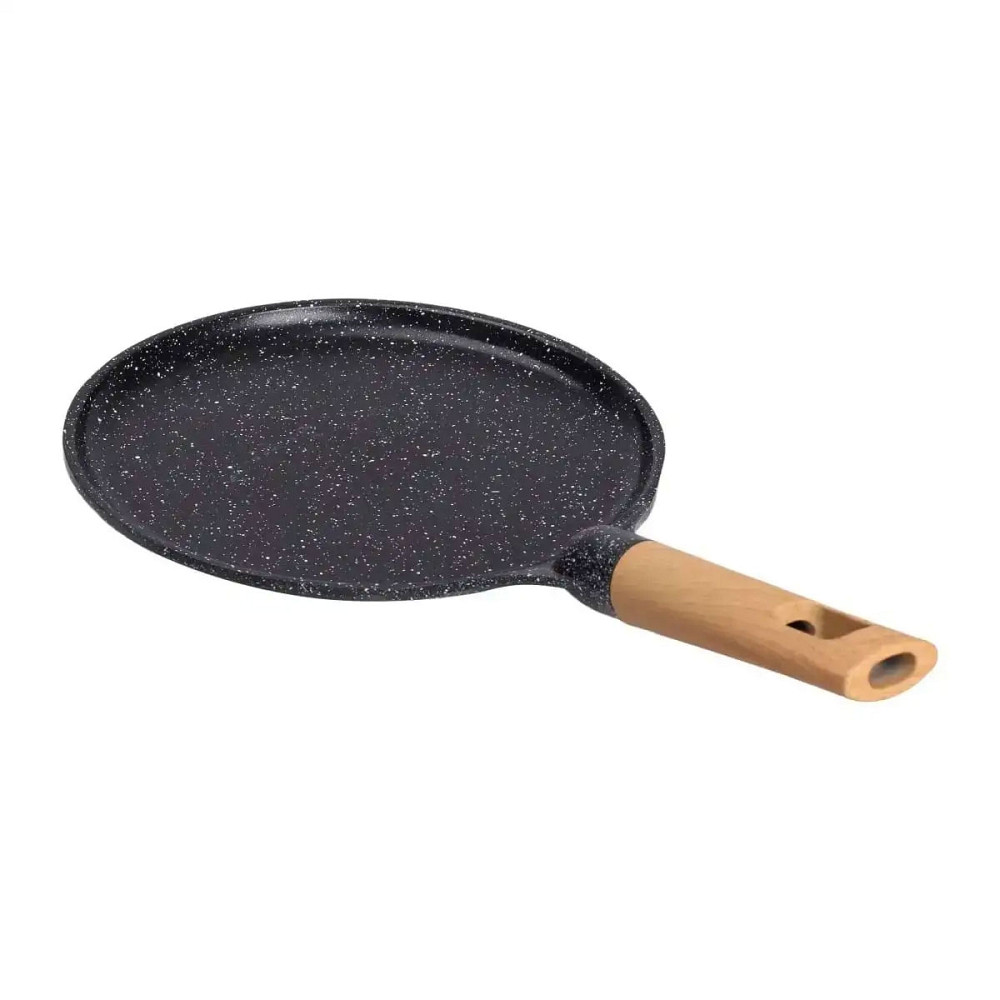 Алюмінієва млинцева сковорода з мармуровим антипригарним покриттям Ø 22 см, товсте дно MGC Black HP-4-427B Коломия - фото 3