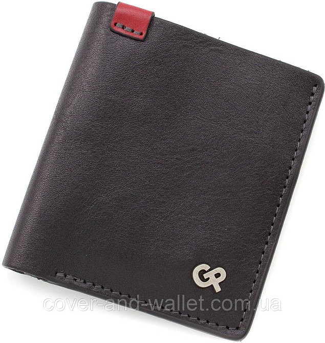 Маленький чоловічий гаманець на магнітах із чорної гладкої шкіри Grande pelle Buon 11327 Київ - фото 2