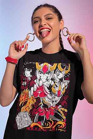 Футболка для мальчика аниме Хеавй Ікки Десигн Джапанесе оверсайз (рост от 165 до 180 ) Черний AnimeJ0362m Днепр