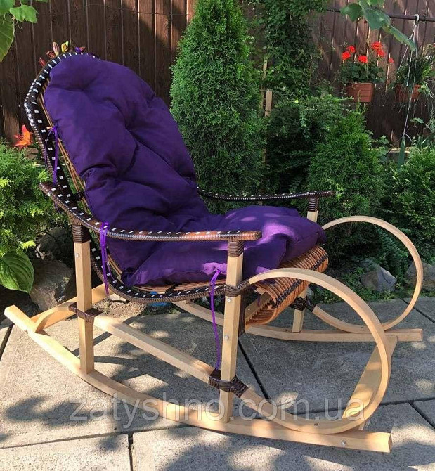 Кресло качалка ротанг с подушкой Киев - изображение 4