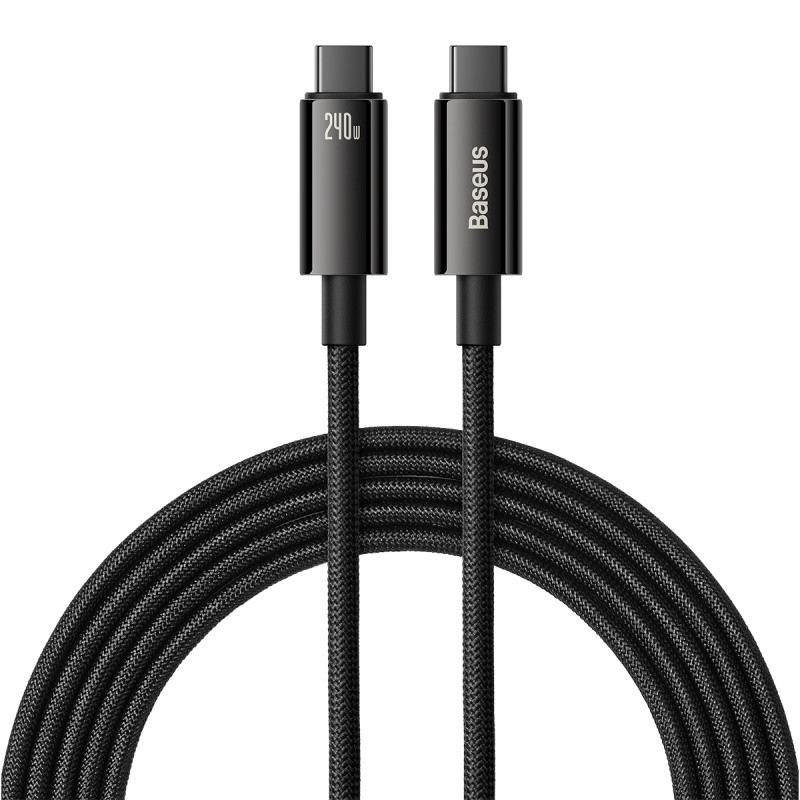 Кабель Baseus Tungsten Gold Fast Charging Data Cable Type-C to Type-C 240W 3m Black Одеса - фото 1