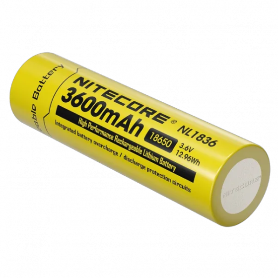 Аккумулятор Li-Ion 18650 Nitecore NL1836 3.6V 3600mAh защищенный (Желтый) Винница