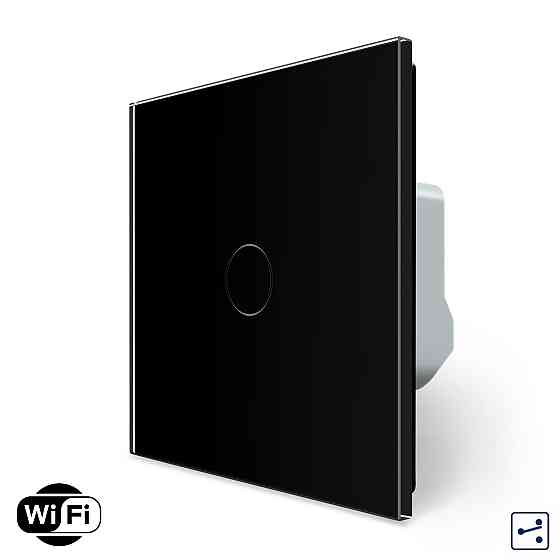 LIVOLO Розумний сенсорний Wi-Fi прохідний/перехресний вимикач 1 сенсор Livolo чорний скло (VL-C Коломия