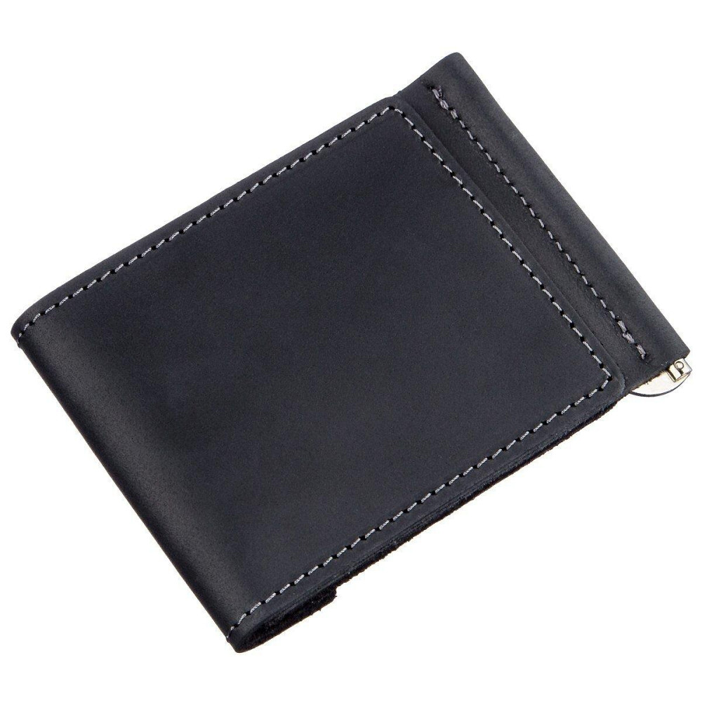 Компактный зажим для денег Черный (GRANDE PELLE) Киев - изображение 6