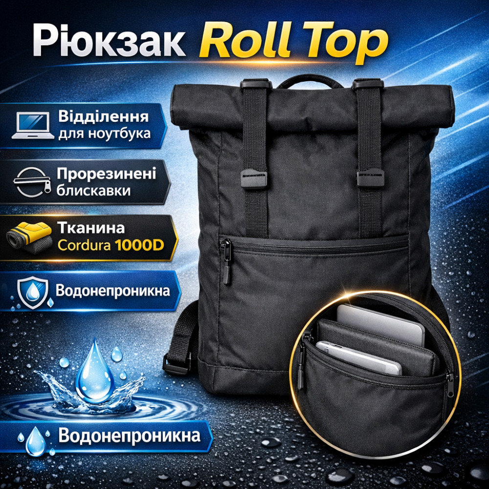 Міський молодіжний рюкзак для ноутбука, Чоловічі рюкзаки молодіжні, Рюкзак рол міський IW-57 Львів - фото 7