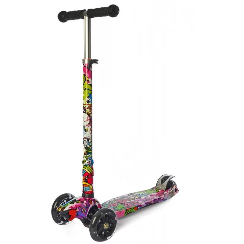 Самокат дитячий триколісний iTrike MAXI Самокат JR 3-055-WP5 кермо 66-89см, колеса ПУ з підсвічуванням, Чорний Кам'янець-Подільський - фото 2