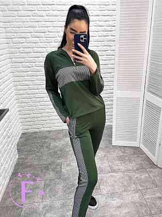 Демисезонный прогулочный костюм из трикотажа Wonderlend батал 50-52, Хаки Киев