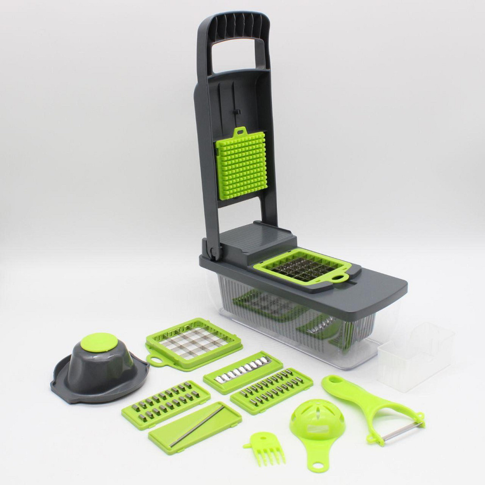 Многофункциональная овощерезка 16в1 с контейнером HA-347 / Ручная овощерезка-измельчитель / Слайсер для овощей Киев - изображение 8