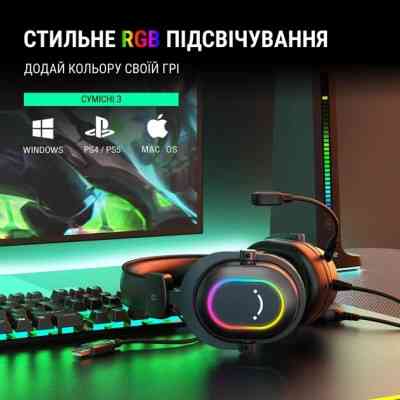Навушники Fifine H6 RGB 7.1 Black (H6) Вінниця