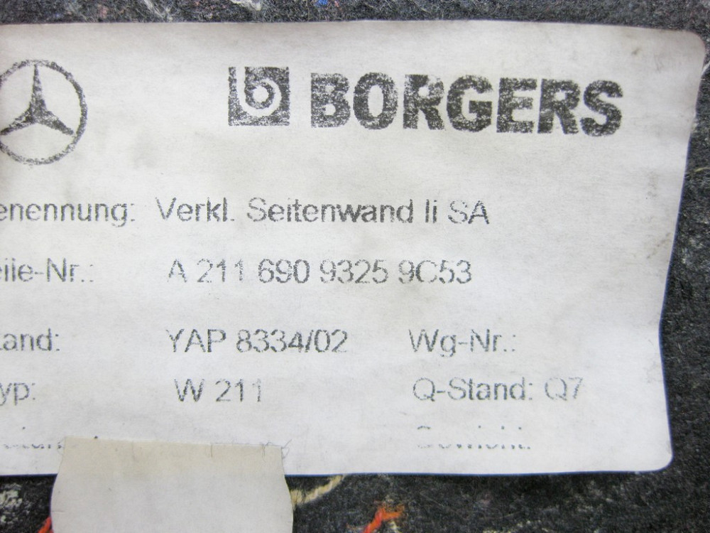 Mercedes-Benz  A2116909325 9C53 Обшивка багажника ліва антрацит E-Class W211 Одесса - изображение 8