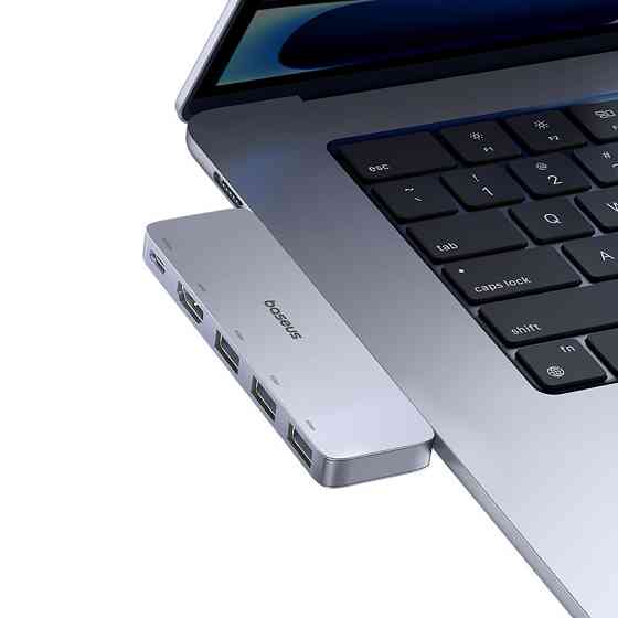 USB-хаб Baseus UltraJoy Series 5-Port HUB Space Grey (USB-C*2 to USB-C 40Gbps*1+HDMI 4K@30Hz*1+USB3.0*3） Одеса