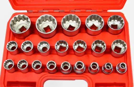 Набір головок LEX LXISS21E-12T — 21 предмет, Cr-V сталь, 1/2" привод Львів