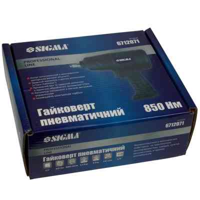 Гайковерт Sigma Profi 1/2" 850Нм 7000об/мин 142л/мин 8бар (6712071) Винница