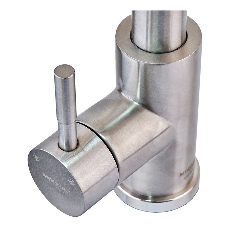 Кухонний змішувач з висувним прихованим душем Mixxus LUX-014 з нержавіючої сталі (MI6231) Харків - фото 2