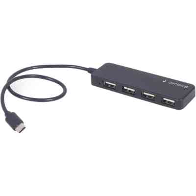 Концентратор Gembird USB-C 4 ports USB 2.0 black (UHB-CM-U2P4-01) Вінниця
