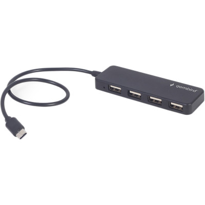 Концентратор Gembird USB-C 4 ports USB 2.0 black (UHB-CM-U2P4-01) Вінниця - фото 1