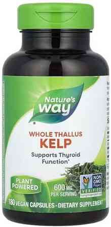 Ламінарія водорості Nature's Way Kelp Whole Thallus 600 мг 180 вег капсул Київ